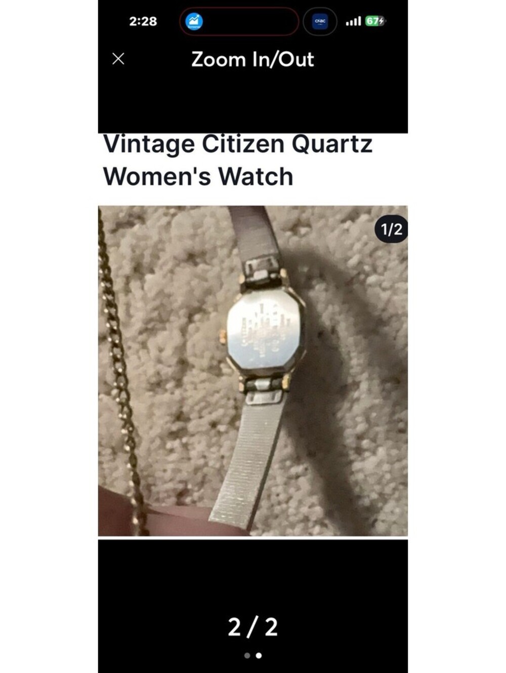 Citizen Vintage Quartz Women's Octagonal Gold Metal Analog Wristwatch